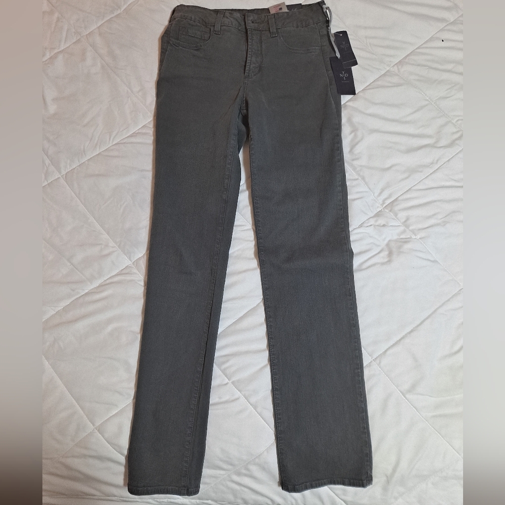 NYDJ Straight Leg Gray Jeans, Size 4